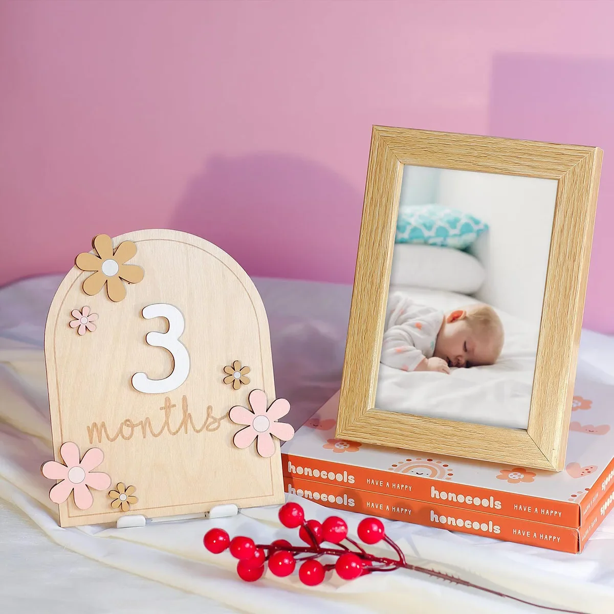 Wooden Baby Monthly Milestone  - đánh giá và giá Photography Cheat Sheet