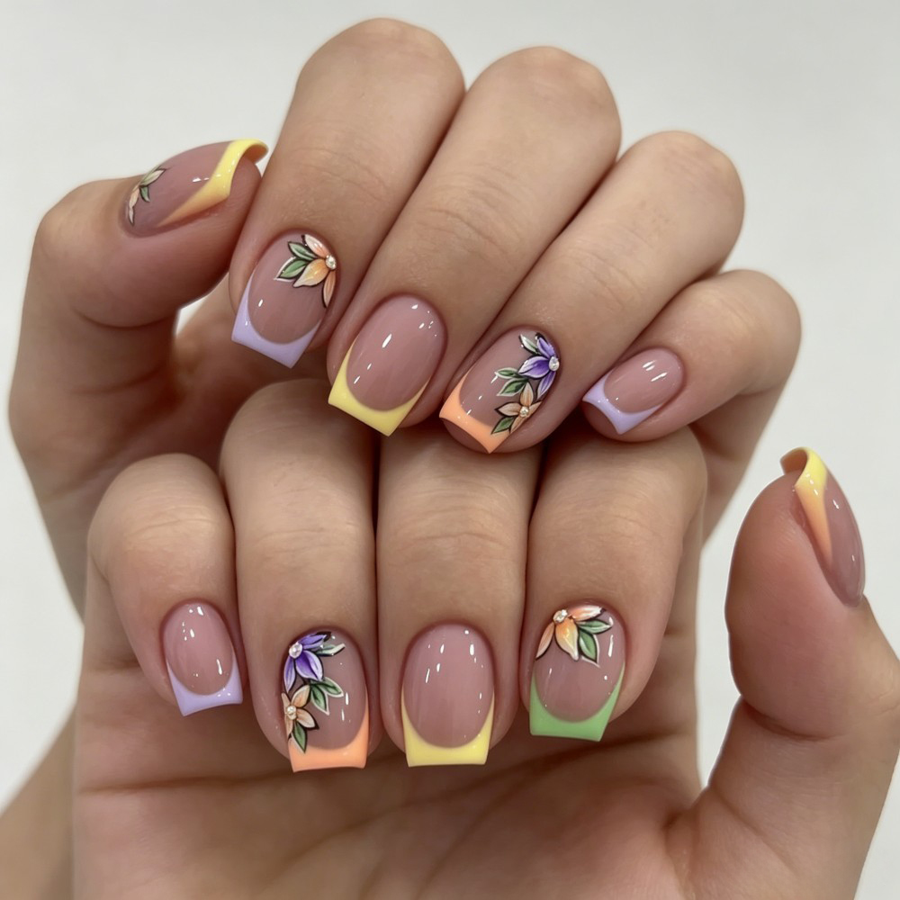 24Pcs Pink Floral French Tip G - đánh giá và giá Photography Tips