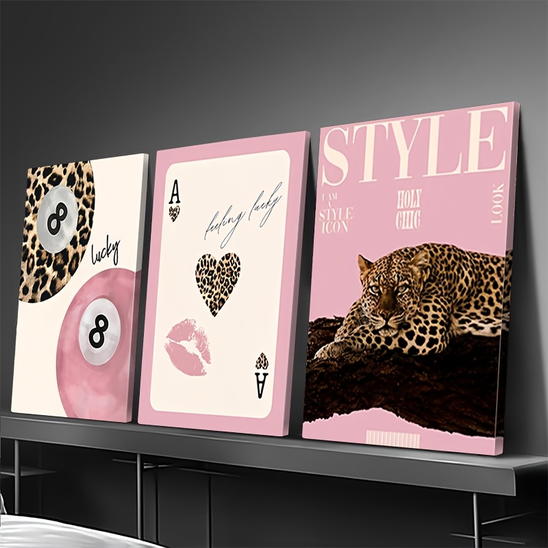 3pcs Leopard Cheetah Canvas Wa - đánh giá và giá Photography Types