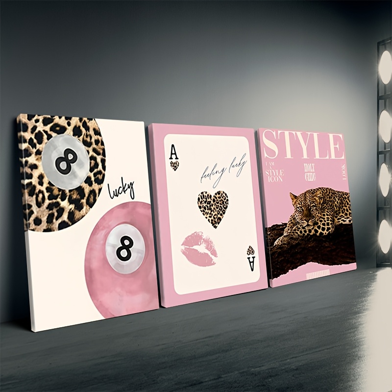 3pcs Leopard Cheetah Canvas Wa - đánh giá và giá Photography Types