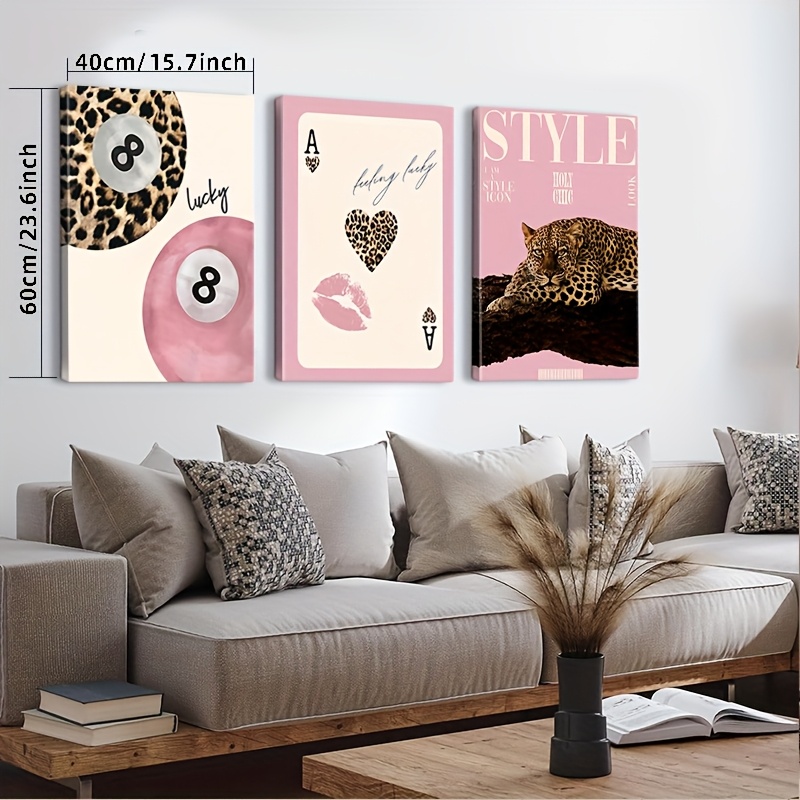 3pcs Leopard Cheetah Canvas Wa - đánh giá và giá Photography Types