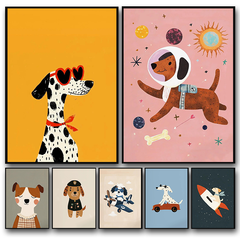Colorful Cartoon Dog Illustrat - đánh giá và giá Photography Types