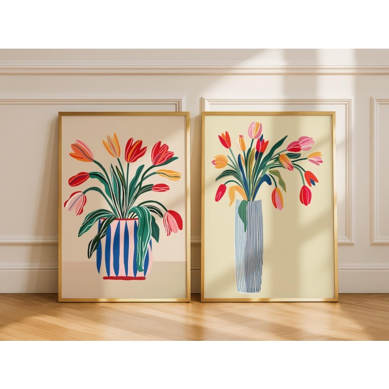 2pcs Tulip Flowers Canvas Wall - đánh giá và giá Photography Types